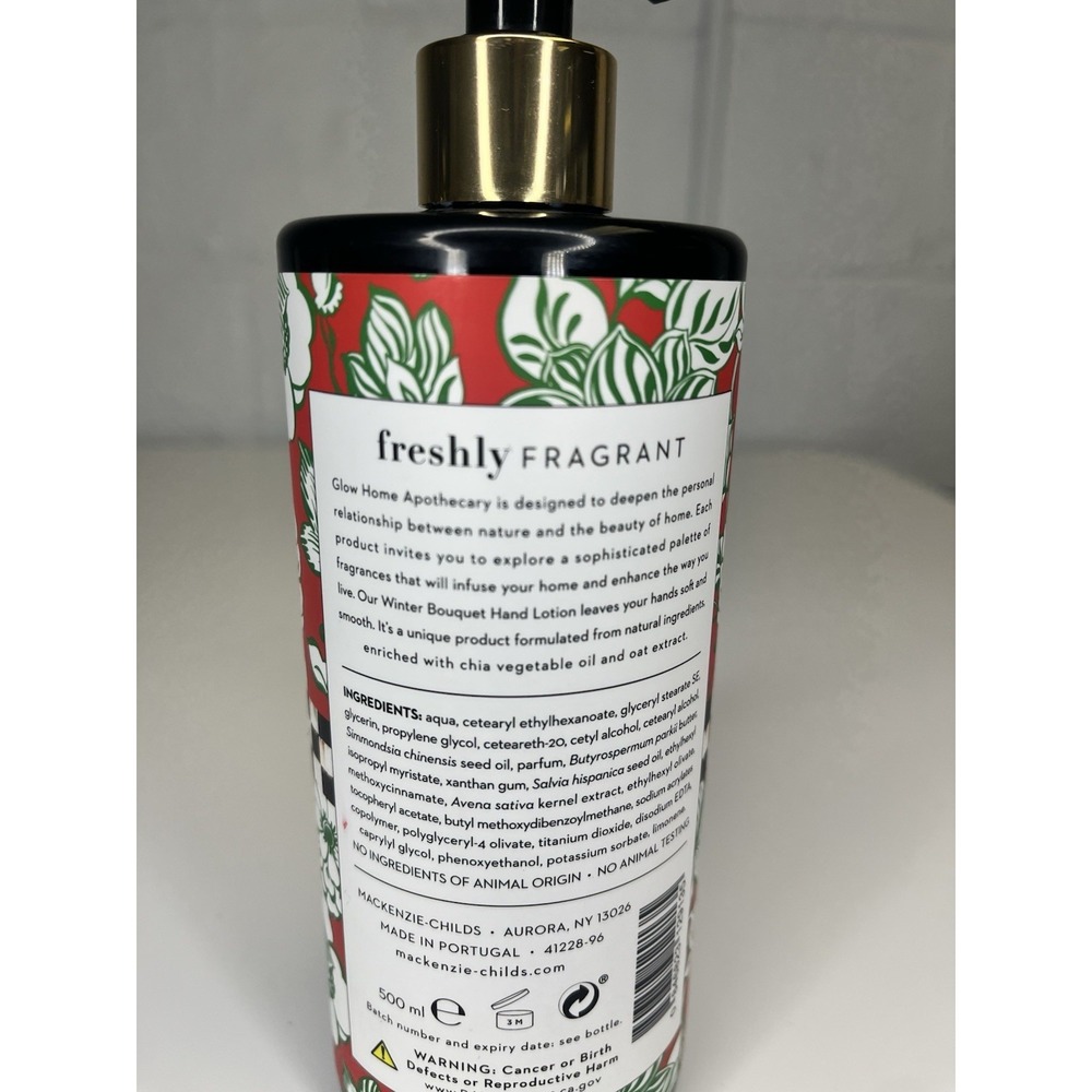 Mackenzie Childs Glow Home Apothecary Winter Bouquet Hand Lotion 16.9 fl oz - Picture 4 of 6